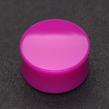 Detail View 1 of A Pair of Neon Colored UV Acrylic Double Flared Ear Gauge Plug-Purple